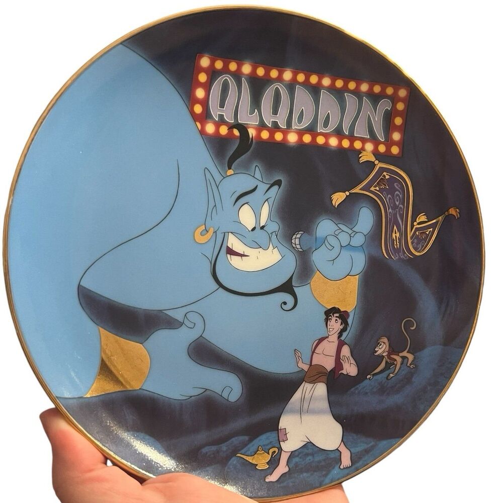 Disney Aladdin Vintage Plate Ceramic Art Decor
